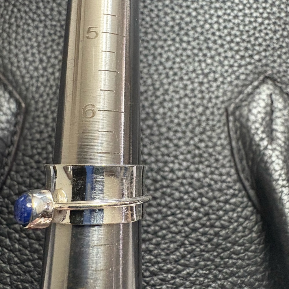Silver Ring with Blue Stone spinner style - Picture 4 of 4